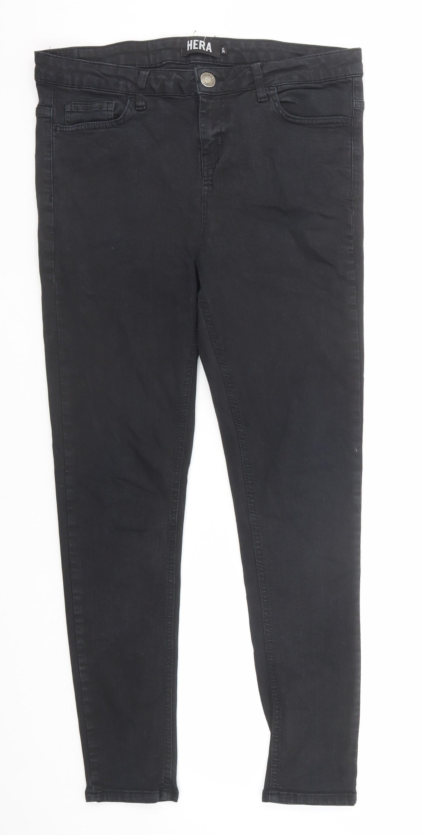 Hera Mens Black Cotton Skinny Jeans Size 30 in Regular Zip