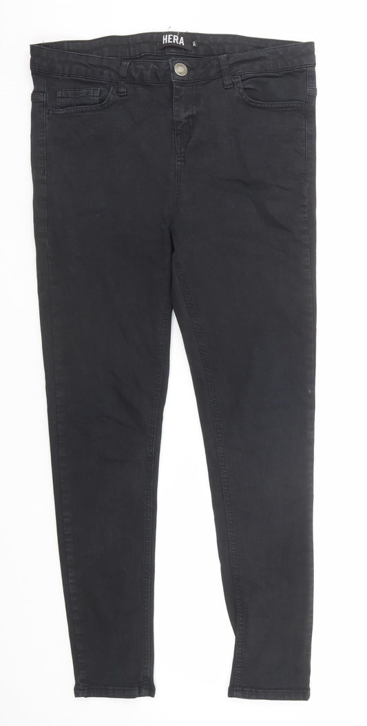Hera Mens Black Cotton Skinny Jeans Size 30 in Regular Zip
