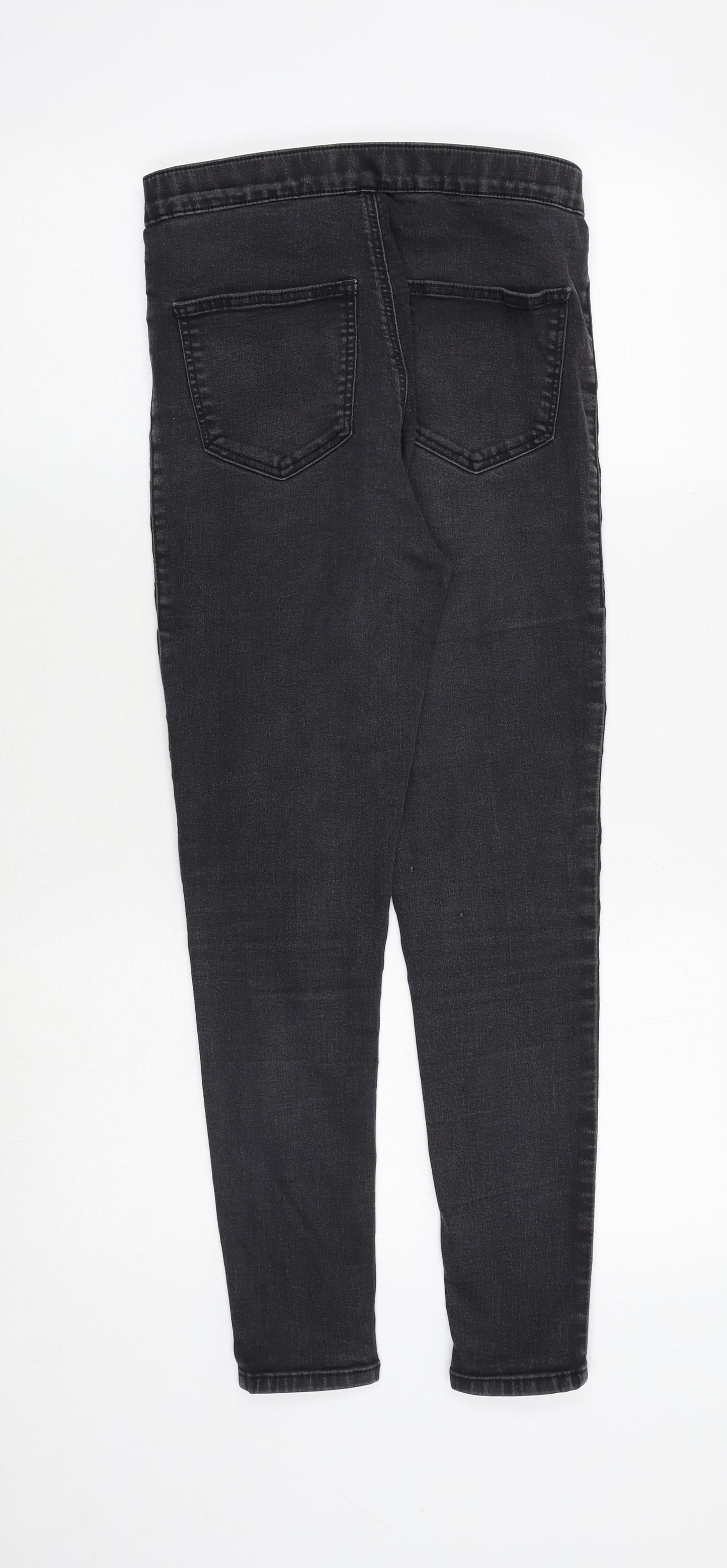 Topshop Womens Grey Cotton Skinny Jeans Size 28 in Regular Zip