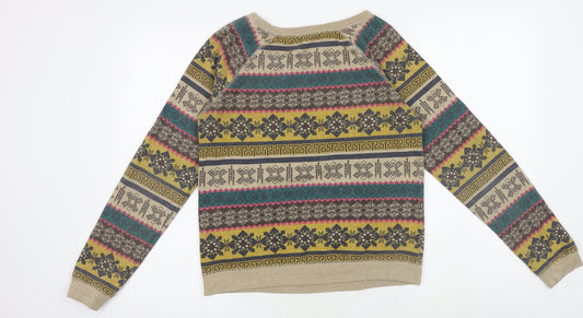 XXI Womens Multicoloured Geometric Polyester Pullover Sweatshirt Size S Pullover