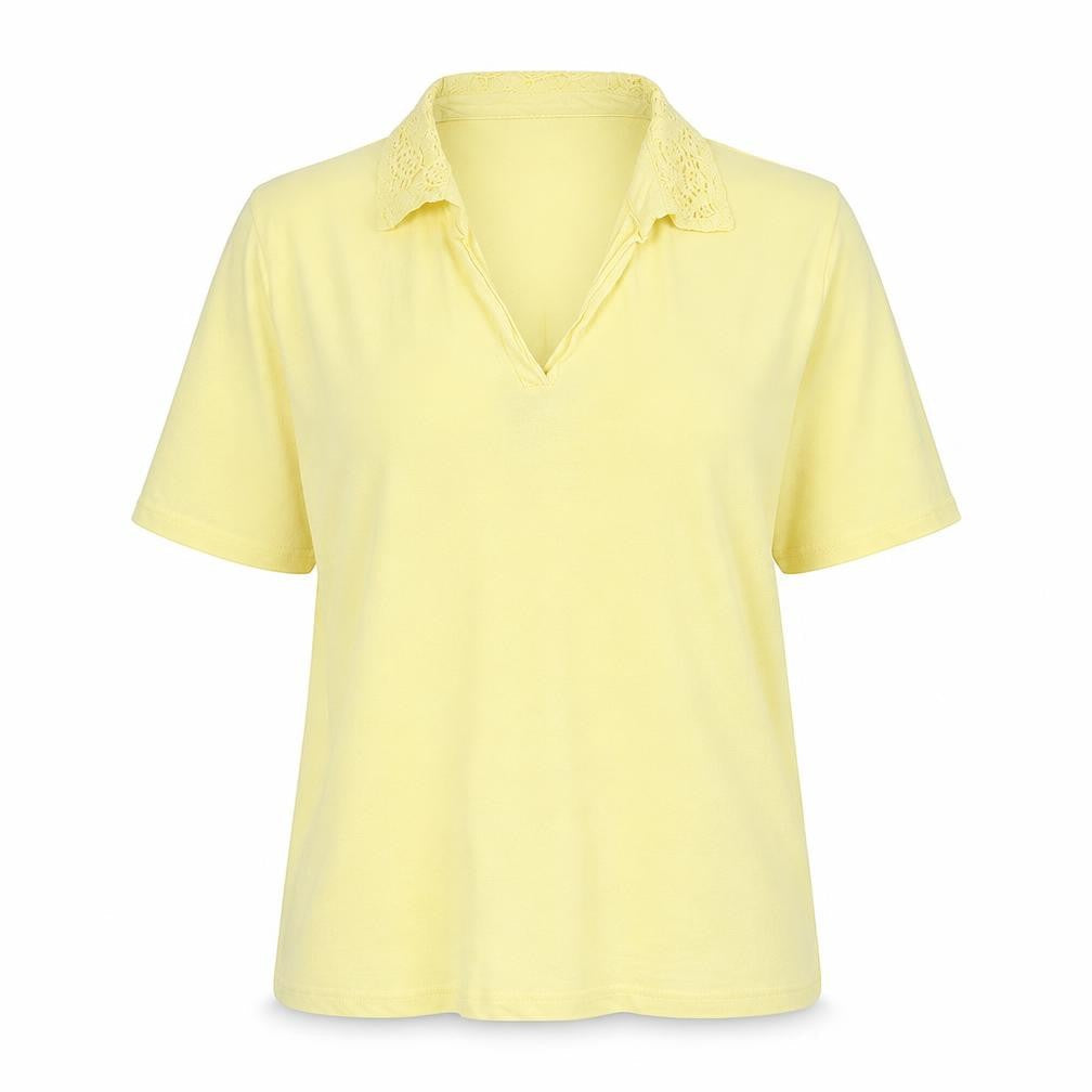 Womens UK Size L EWM Yellow Polyester Polo