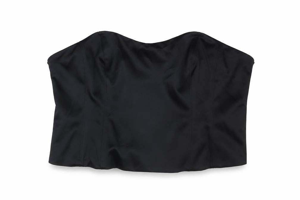 Marks and Spencer Womens Black Polyester Cropped Tank Size 24 Off the Shoulder