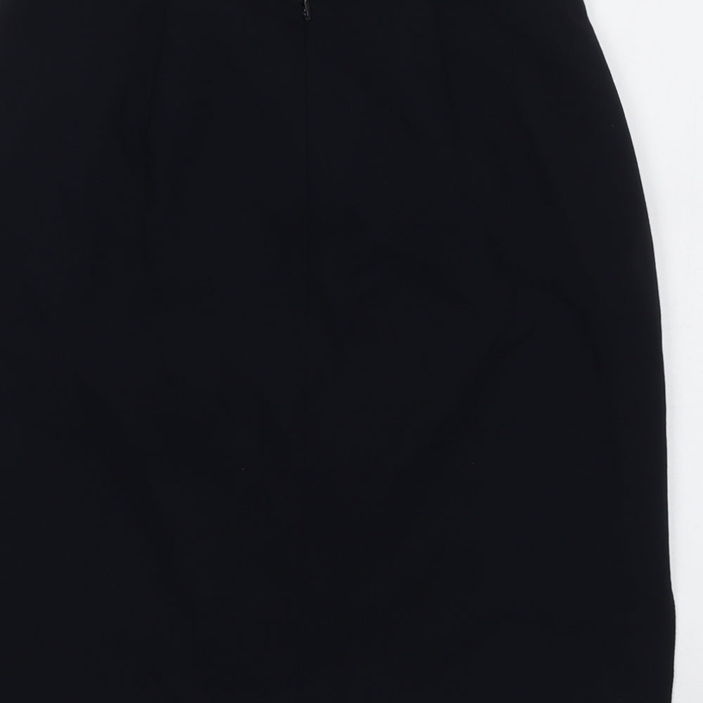 Marks and Spencer Womens Blue Polyester A-Line Skirt Size 12 Zip