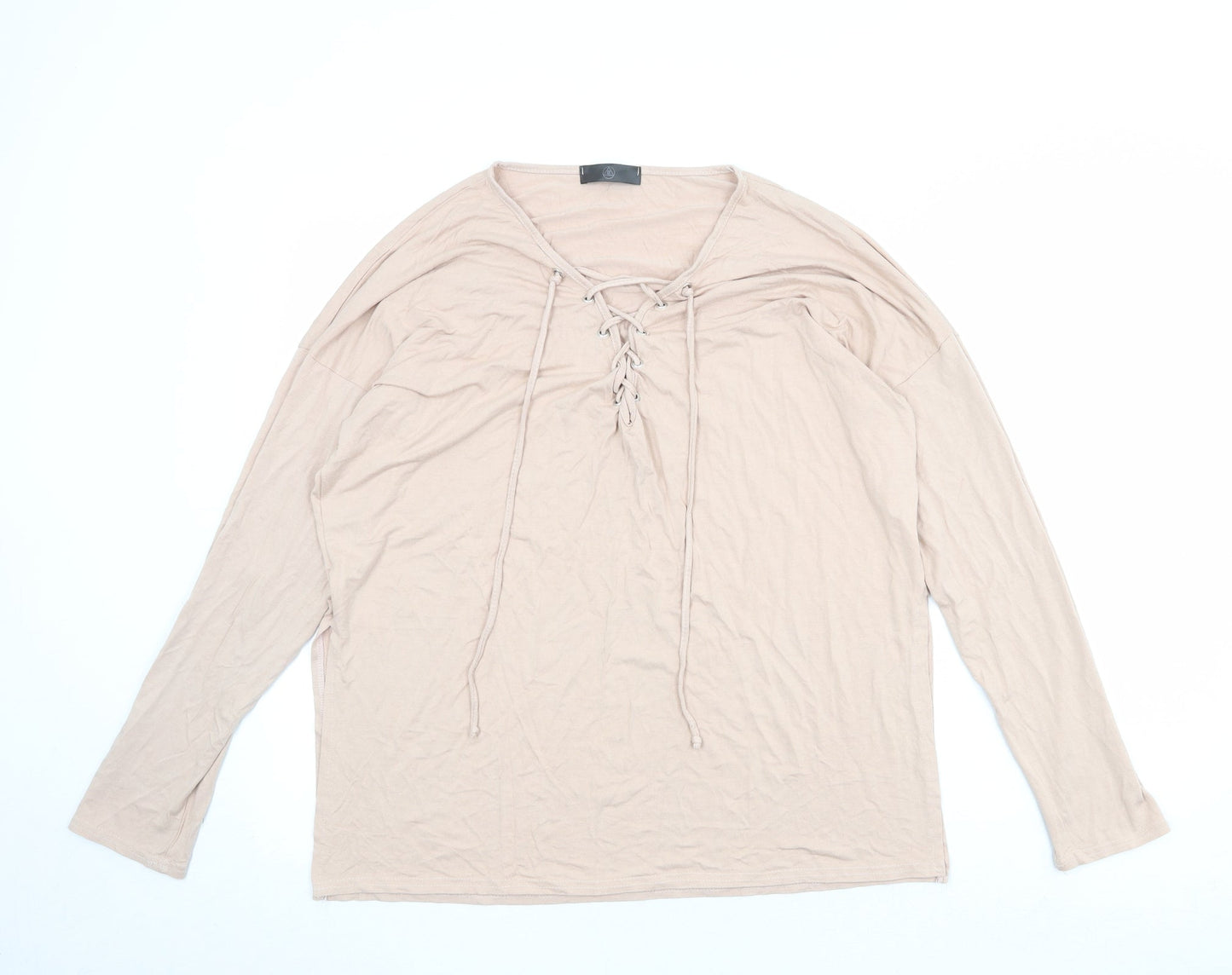 Missguided Womens Pink Viscose Basic Blouse Size 16 V-Neck