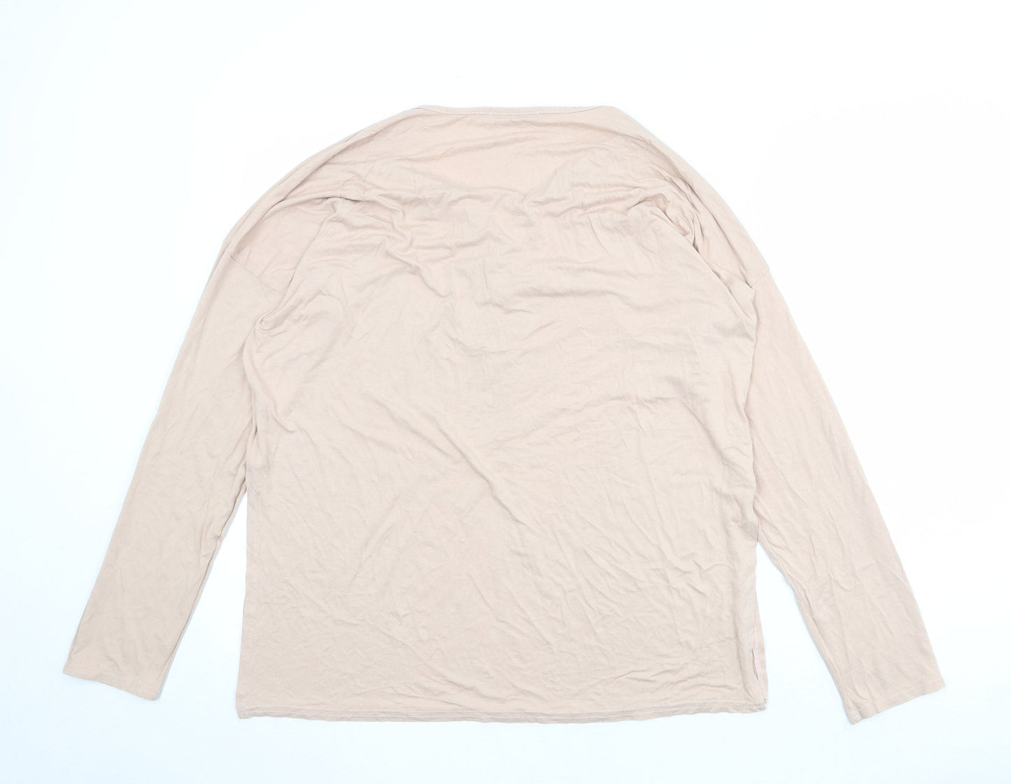 Missguided Womens Pink Viscose Basic Blouse Size 16 V-Neck