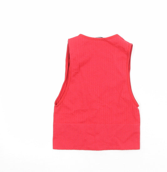Stradivarius Womens Red Polyester Cropped Tank Size XS V-Neck