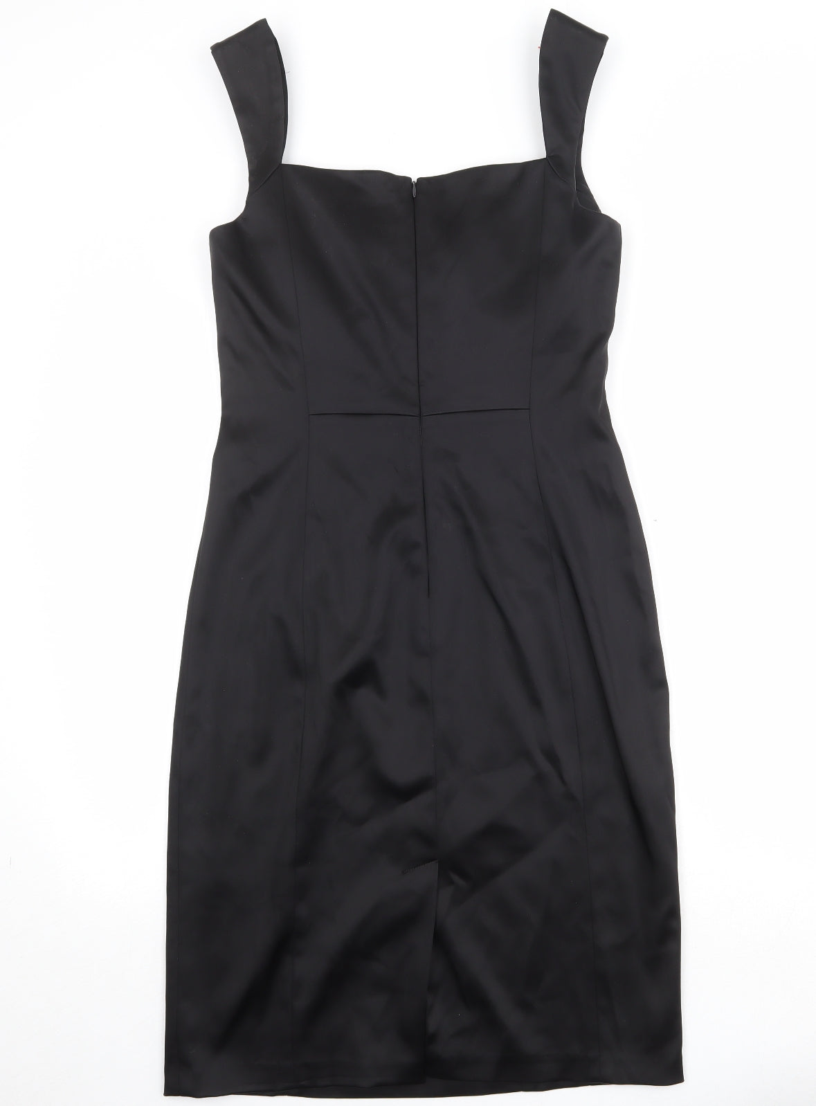 Jax Womens Black Acetate Sheath Size 10 Square Neck Zip