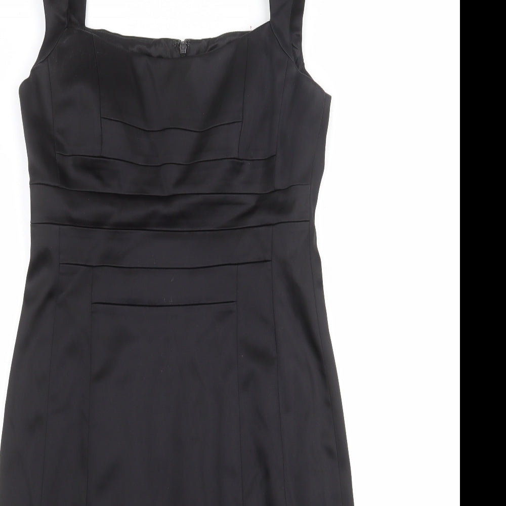 Jax Womens Black Acetate Sheath Size 10 Square Neck Zip