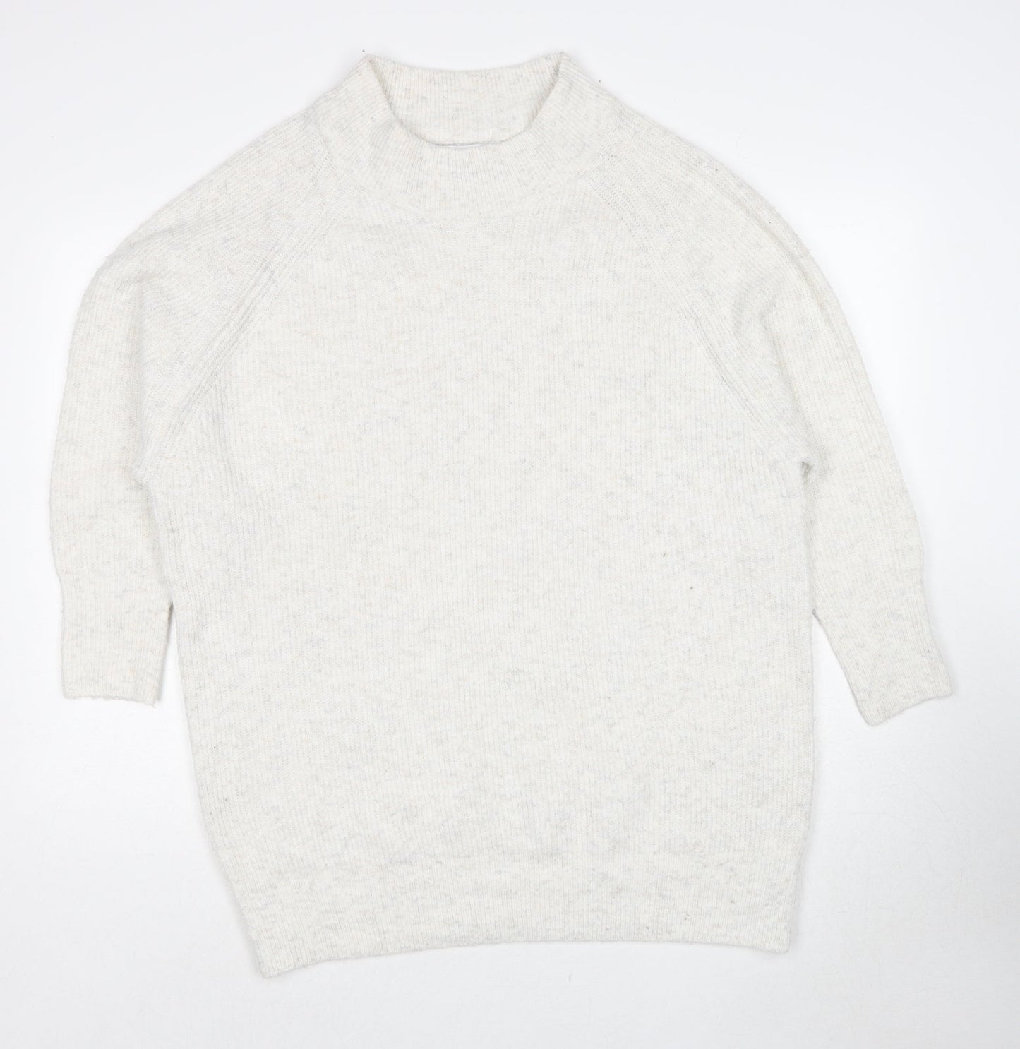 Topshop Womens Ivory Round Neck Polyester Pullover Jumper Size S