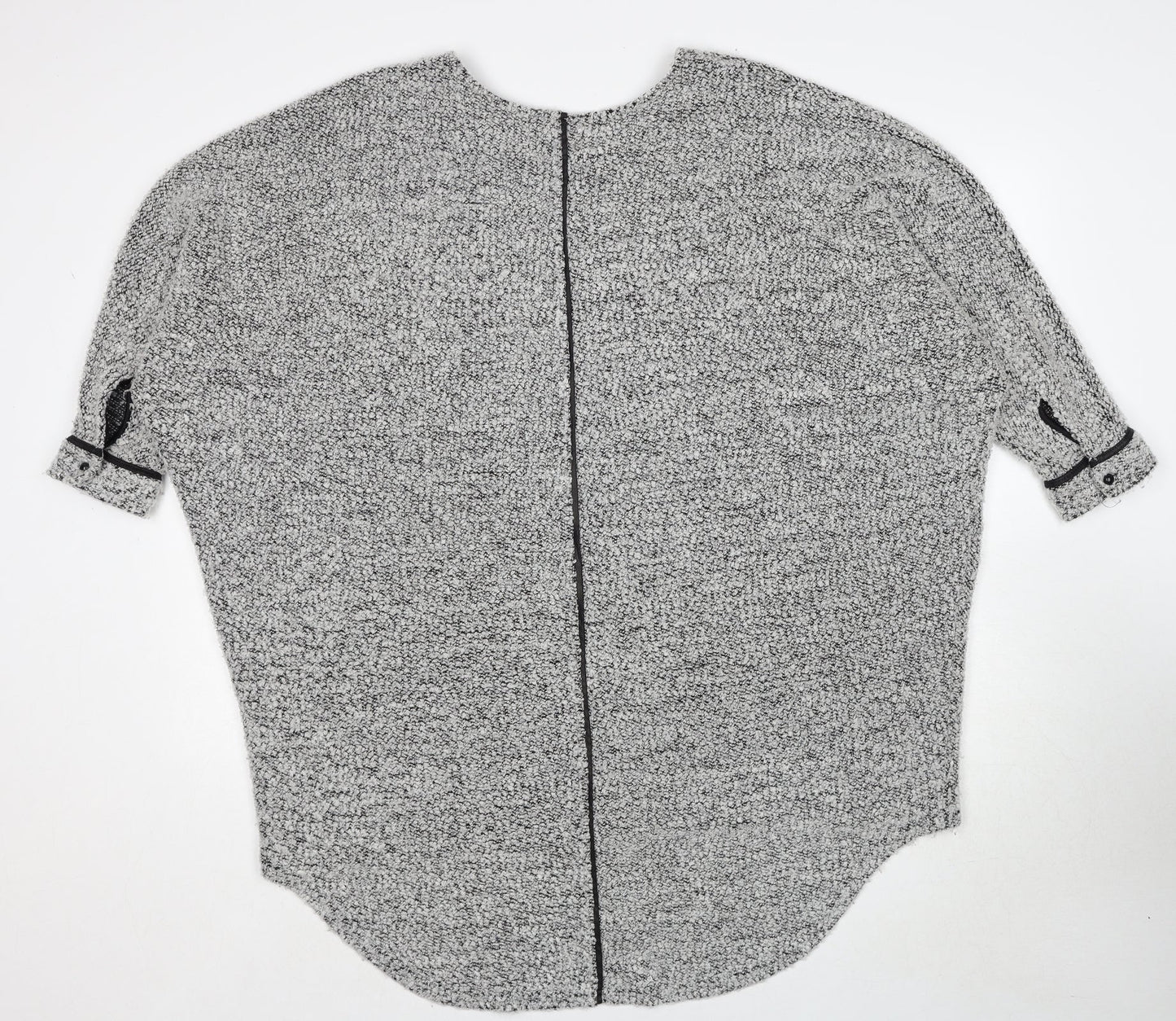 New Look Womens Grey Round Neck Acrylic Pullover Jumper Size M - Size M-L