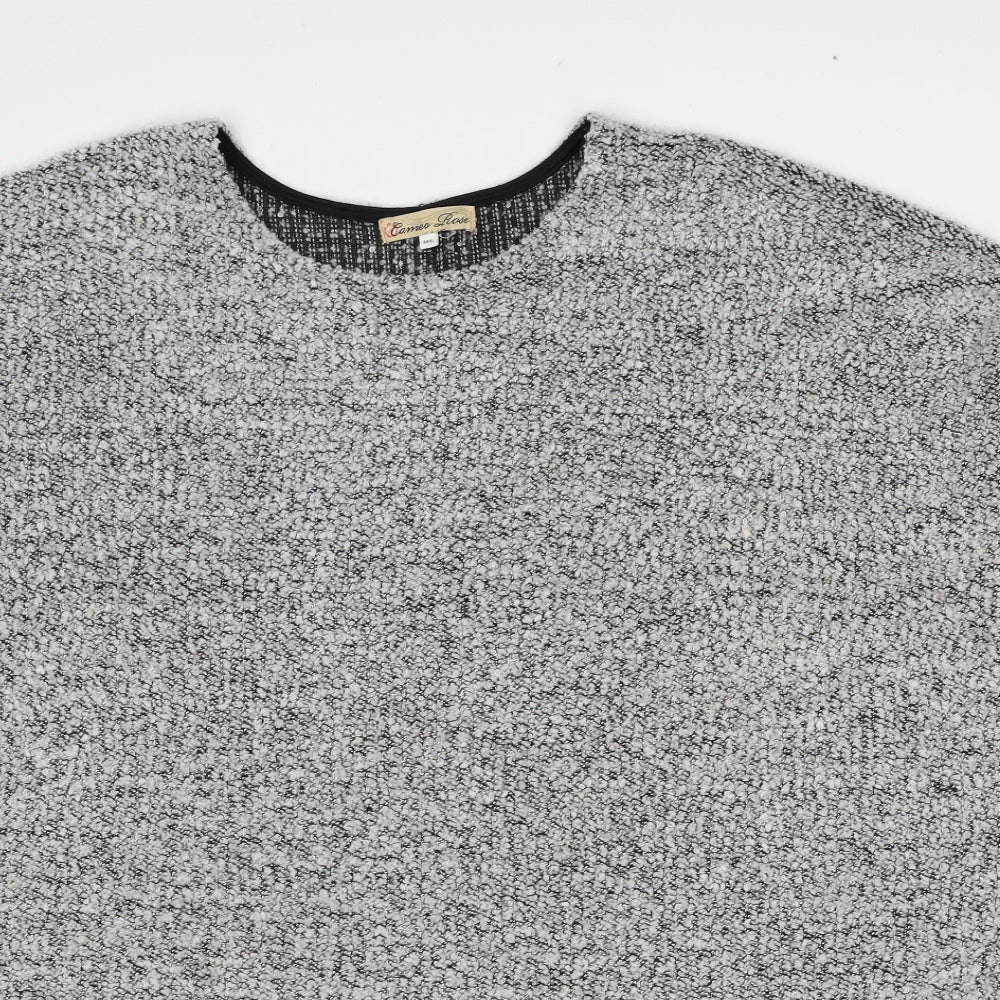 New Look Womens Grey Round Neck Acrylic Pullover Jumper Size M - Size M-L