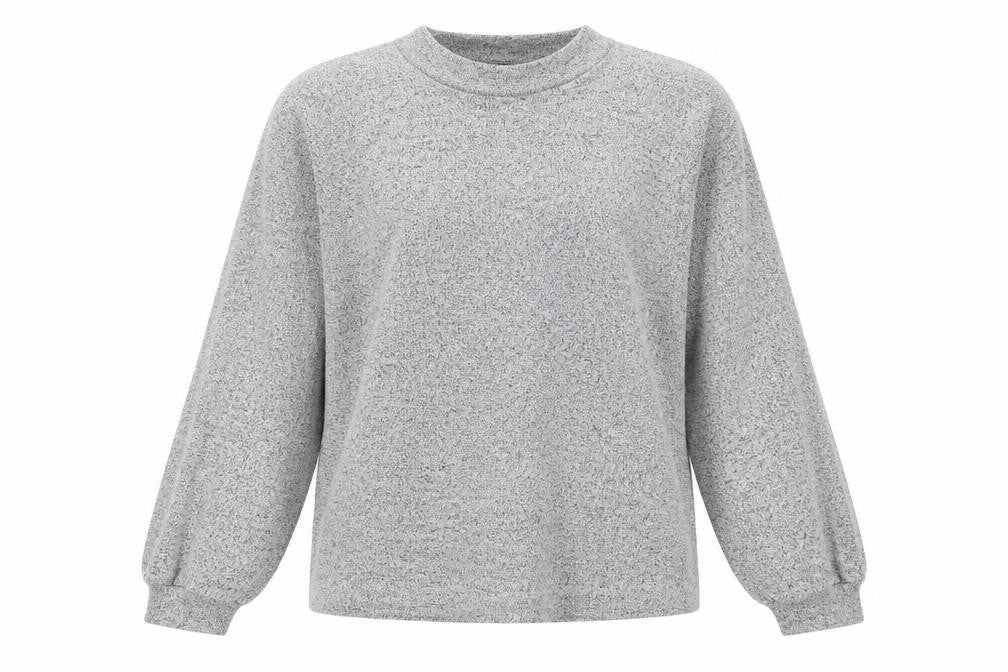 Oasis Womens Grey Viscose Basic Blouse Size L Mock Neck