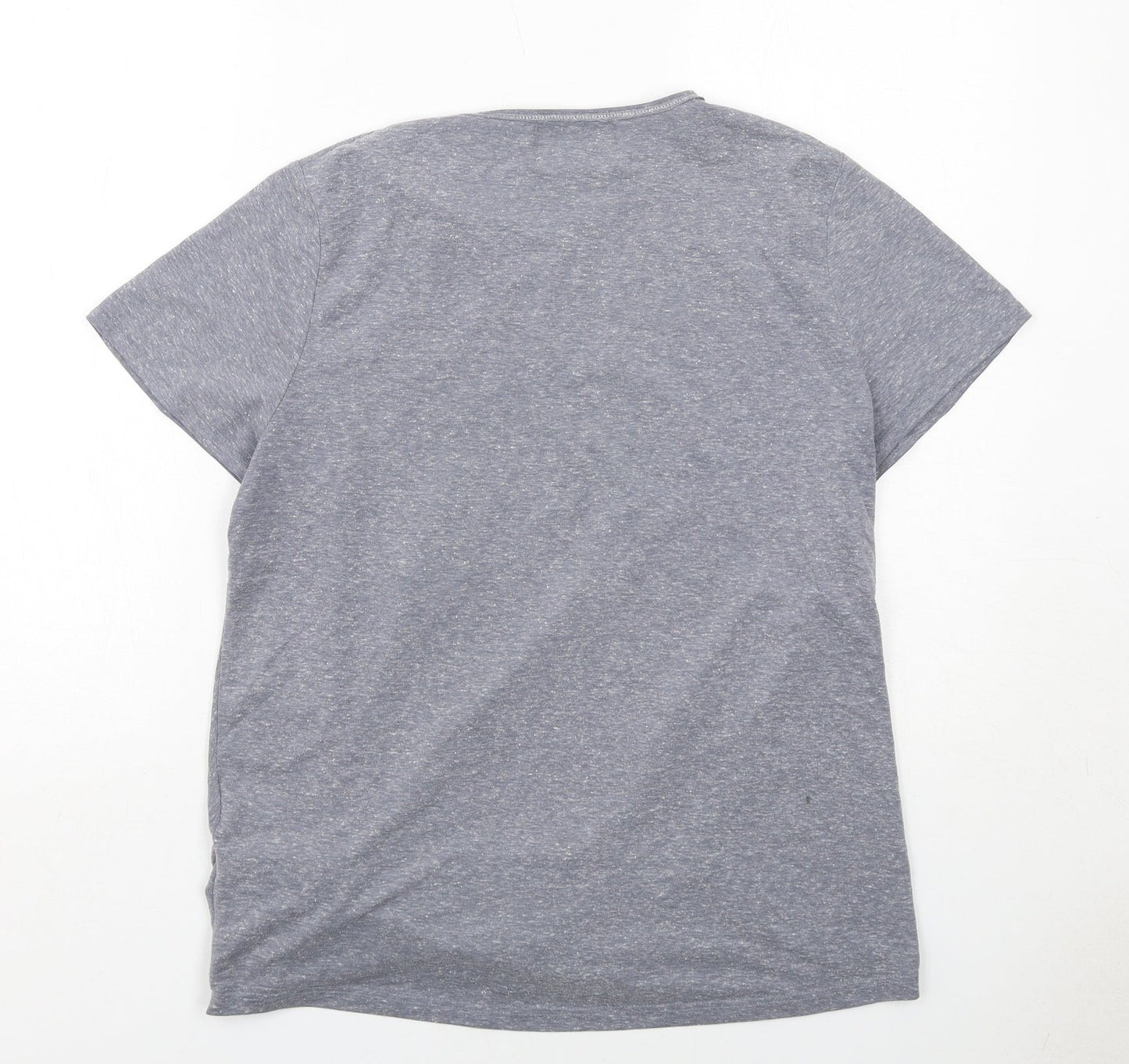 NEXT Womens Grey Polyester Basic T-Shirt Size M Round Neck - Twist Detail