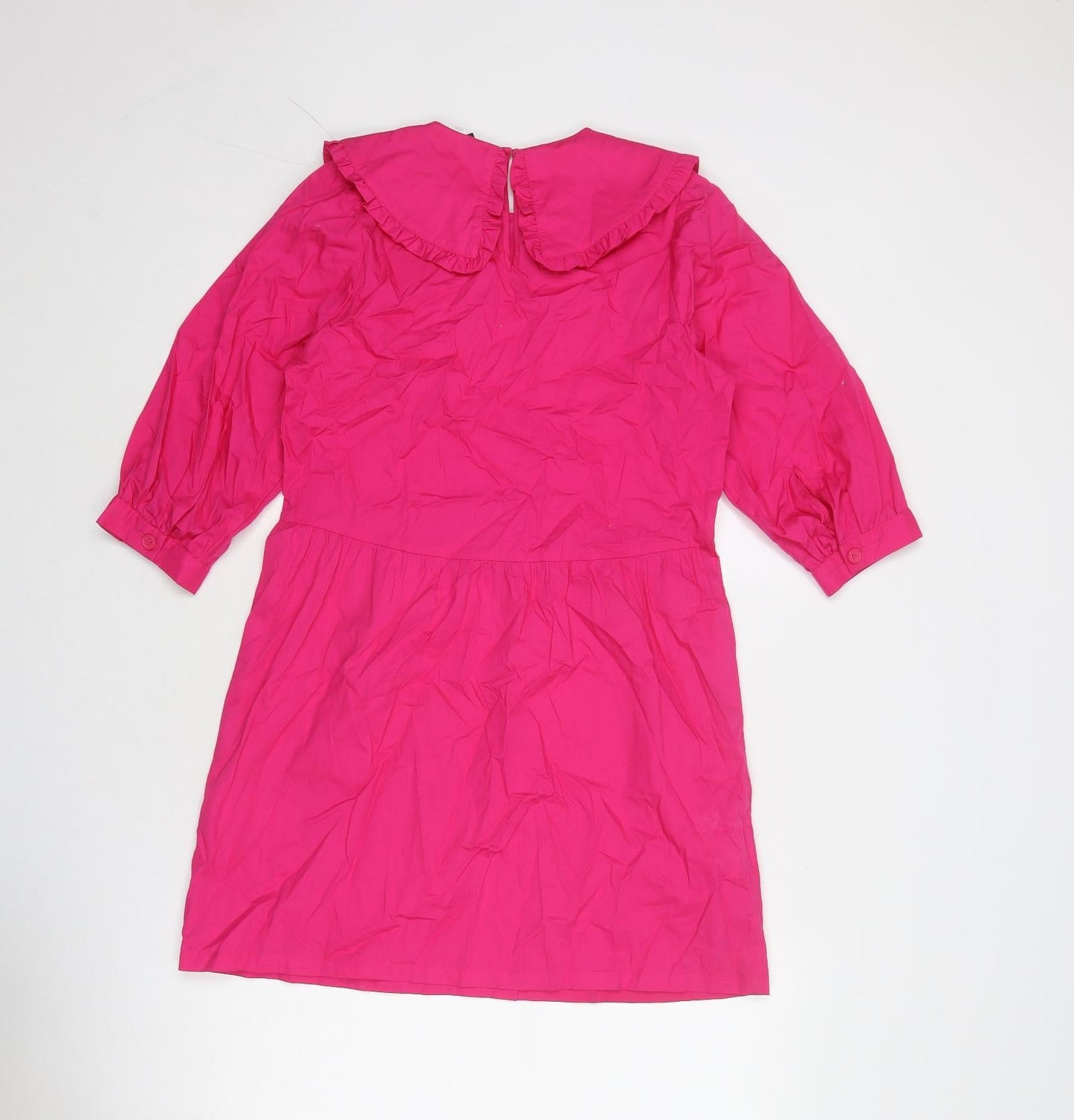 Divided by H&M Womens Pink Cotton A-Line Size XS Collared Button