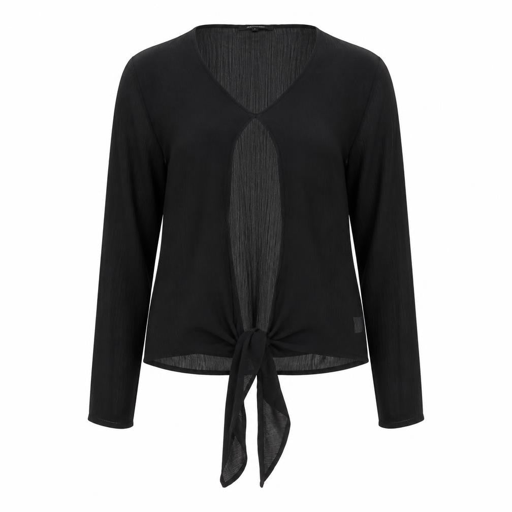 Missguided Womens Black Polyester Basic Blouse Size 8 V-Neck