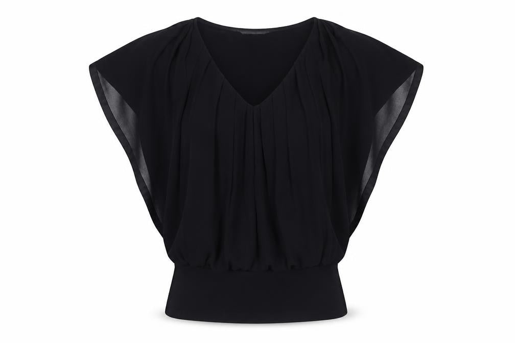 Coast Womens Black Polyester Basic Blouse Size 6 Round Neck