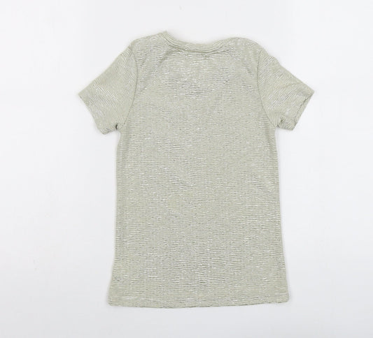 John Lewis Girls Gold Polyester Basic T-Shirt Size 6 Years Round Neck Pullover - Textured