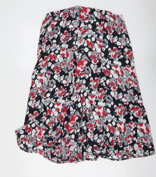 Oscar B. Womens Multicoloured Geometric Polyester Swing Skirt Size 20 Zip