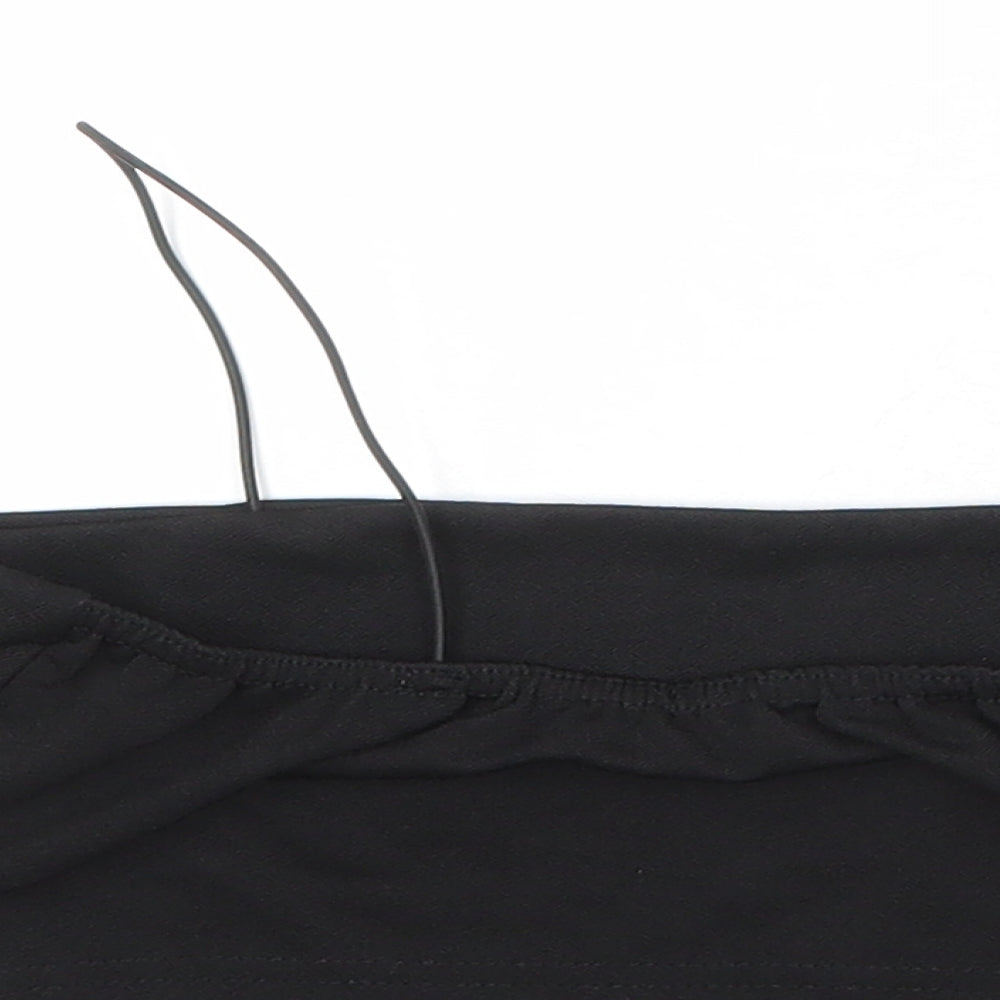 Boohoo Womens Black Polyester Cropped Tank Size 12 Square Neck