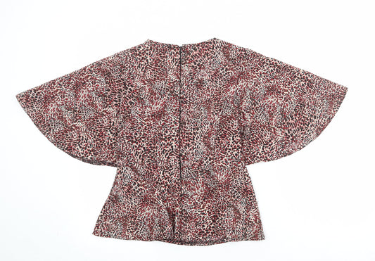 AX Paris Womens Multicoloured Geometric Polyester Basic Blouse Size 10 Round Neck - Angel Sleeve