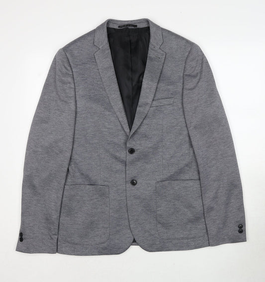 Burton Mens Grey Polyester Jacket Blazer Size 38 Regular