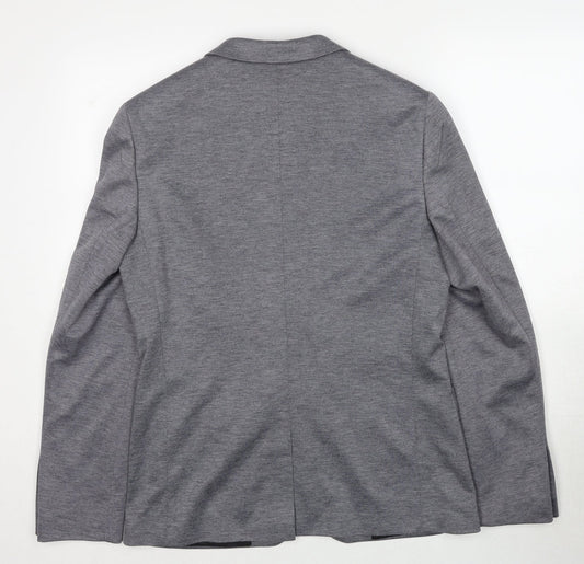 Burton Mens Grey Polyester Jacket Blazer Size 38 Regular