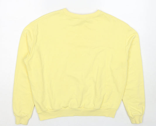 Mynelly Womens Yellow Cotton Pullover Sweatshirt Size S Pullover - This is My Day Off Sweatshirt Size S-M