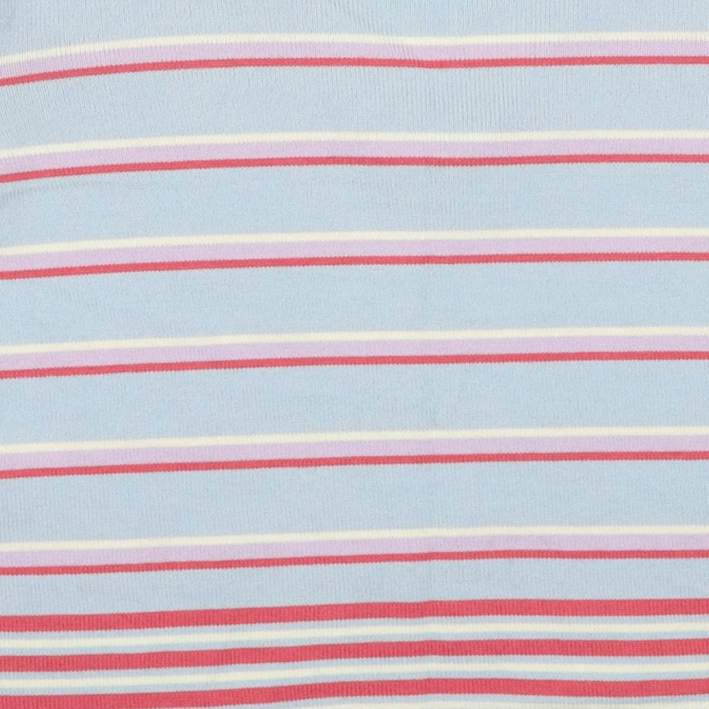 Marks and Spencer Womens Multicoloured V-Neck Striped Acrylic Pullover Jumper Size 20