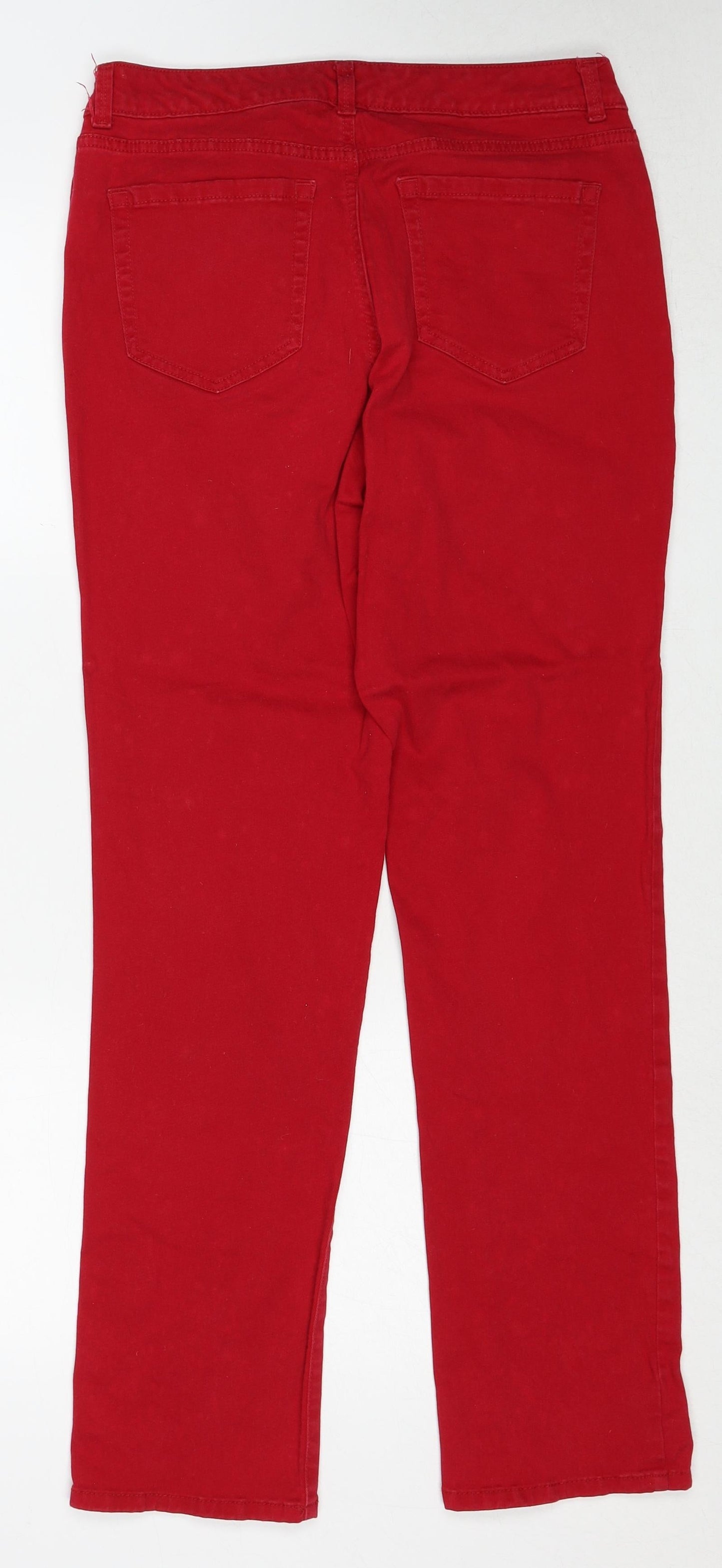 Carter Club Womens Red Cotton Straight Jeans Size 8 Regular Zip