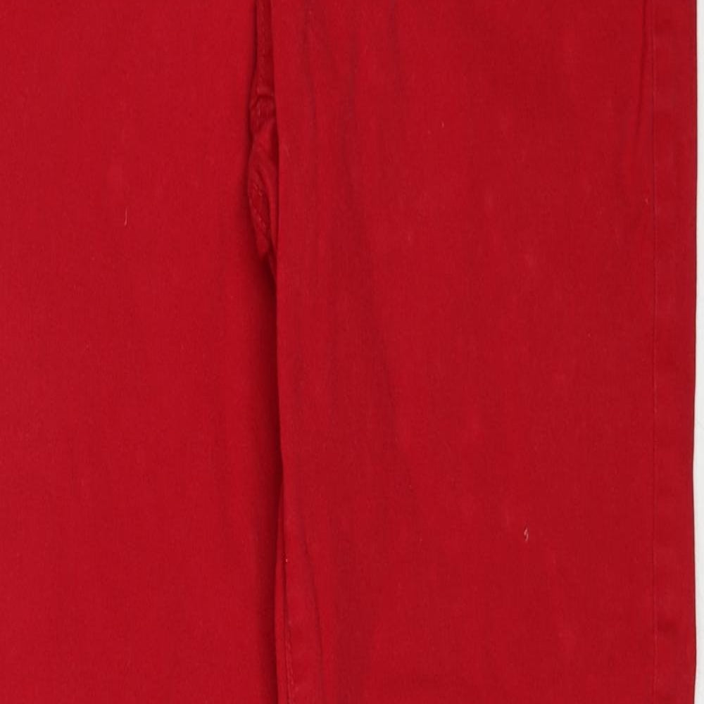 Carter Club Womens Red Cotton Straight Jeans Size 8 Regular Zip