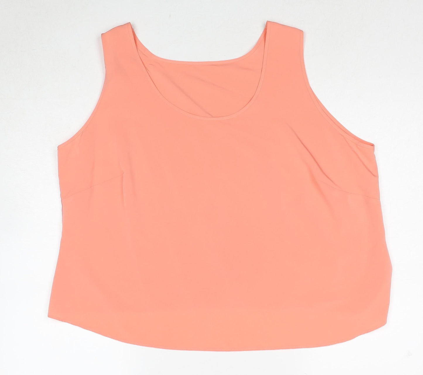 Marks and Spencer Womens Pink Polyester Basic Tank Size 22 Scoop Neck