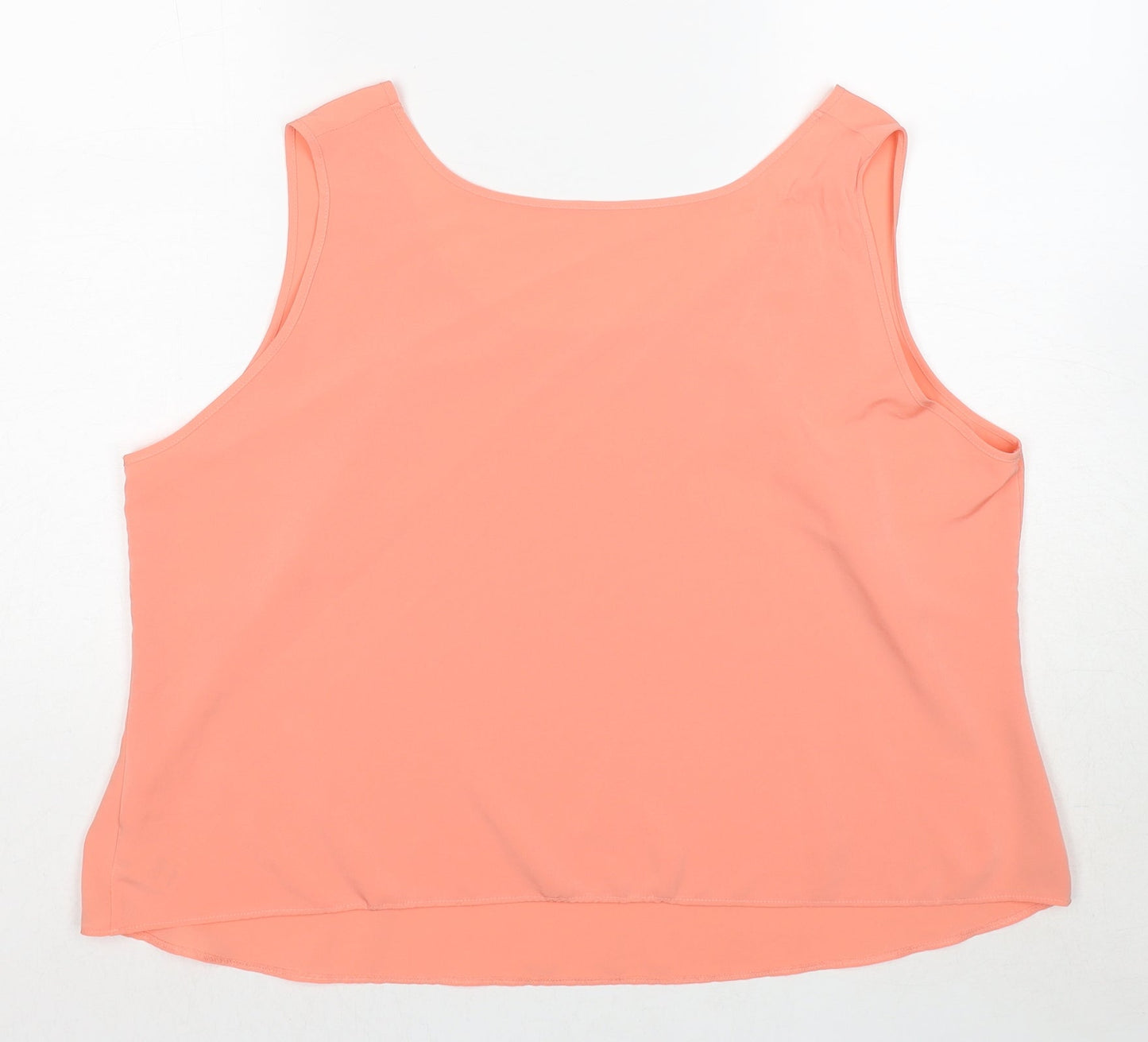 Marks and Spencer Womens Pink Polyester Basic Tank Size 22 Scoop Neck