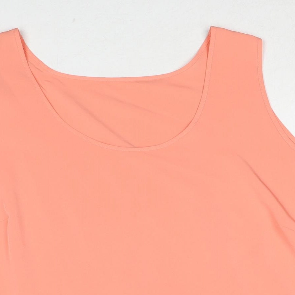 Marks and Spencer Womens Pink Polyester Basic Tank Size 22 Scoop Neck