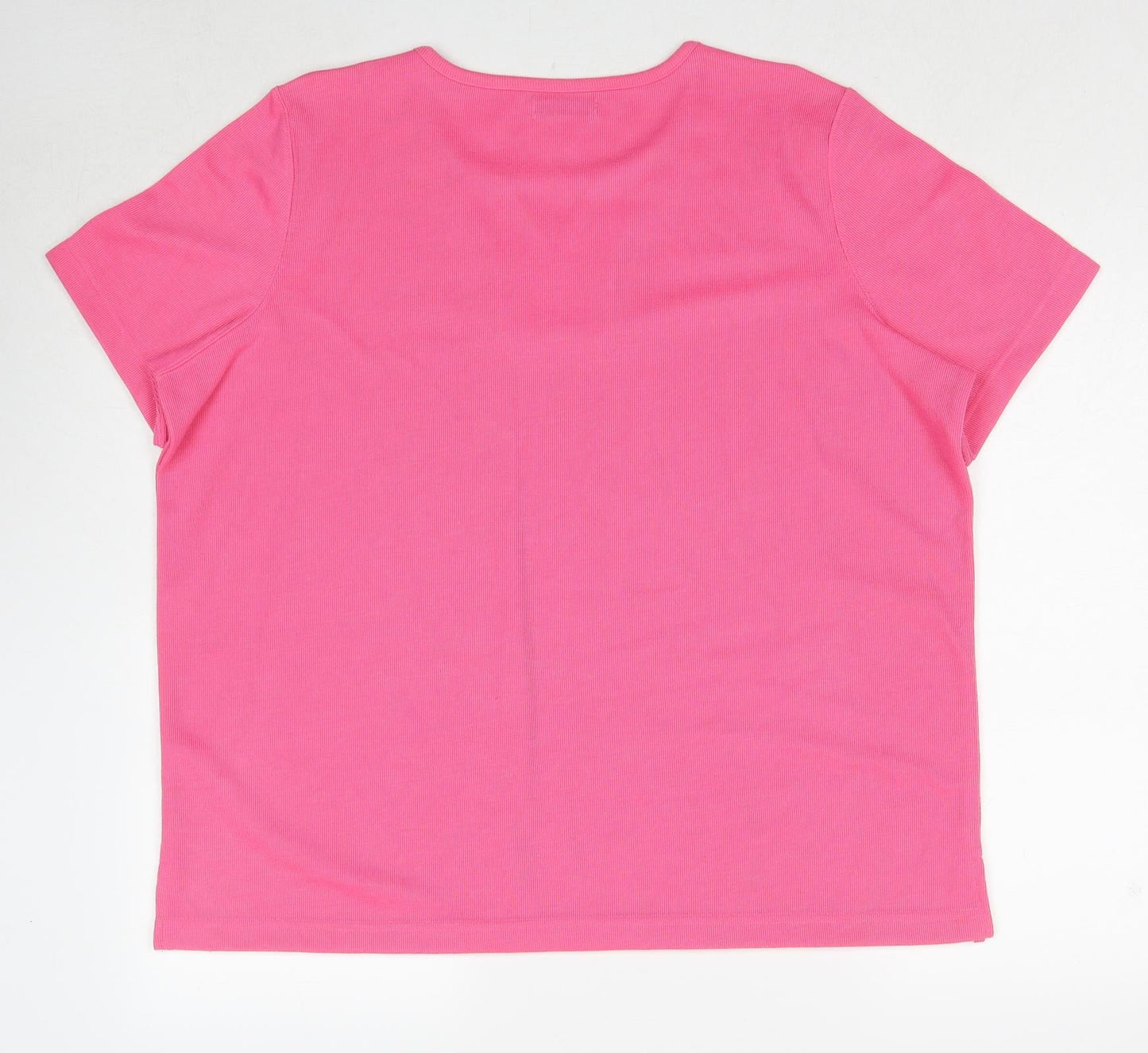 Bonmarché Womens Pink V-Neck Polyester Pullover Jumper Size L