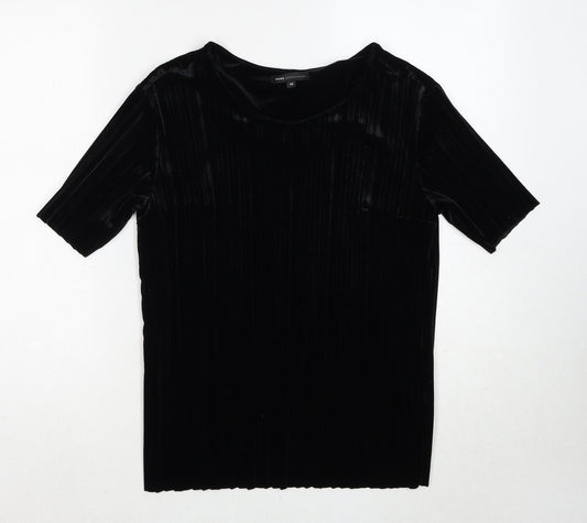 Moss Copenhagen Womens Black Round Neck Polyester Pullover Jumper Size XS