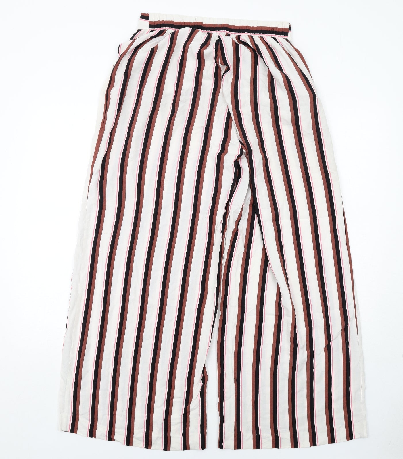 Monki Womens Multicoloured Striped Viscose Trousers Size S Regular