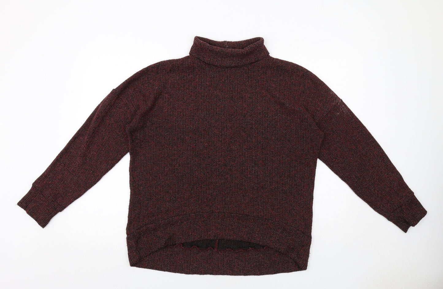 Topshop Womens Red Roll Neck Polyester Pullover Jumper Size 10