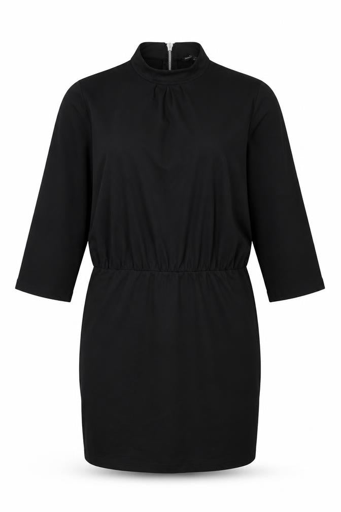 Moss Copenhagen Womens Black Polyamide Shift Size M Round Neck Zip