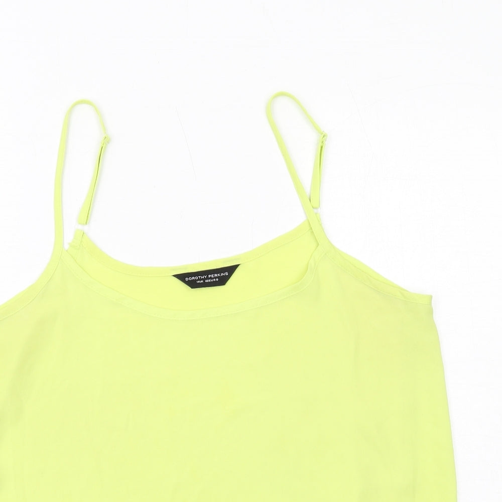 Dorothy Perkins Womens Yellow Polyester Camisole Tank Size 14 Scoop Neck