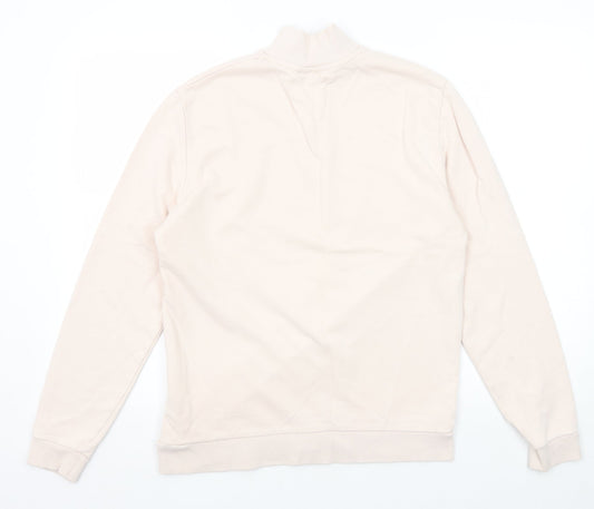 ASOS Womens Pink Cotton Pullover Sweatshirt Size S Zip