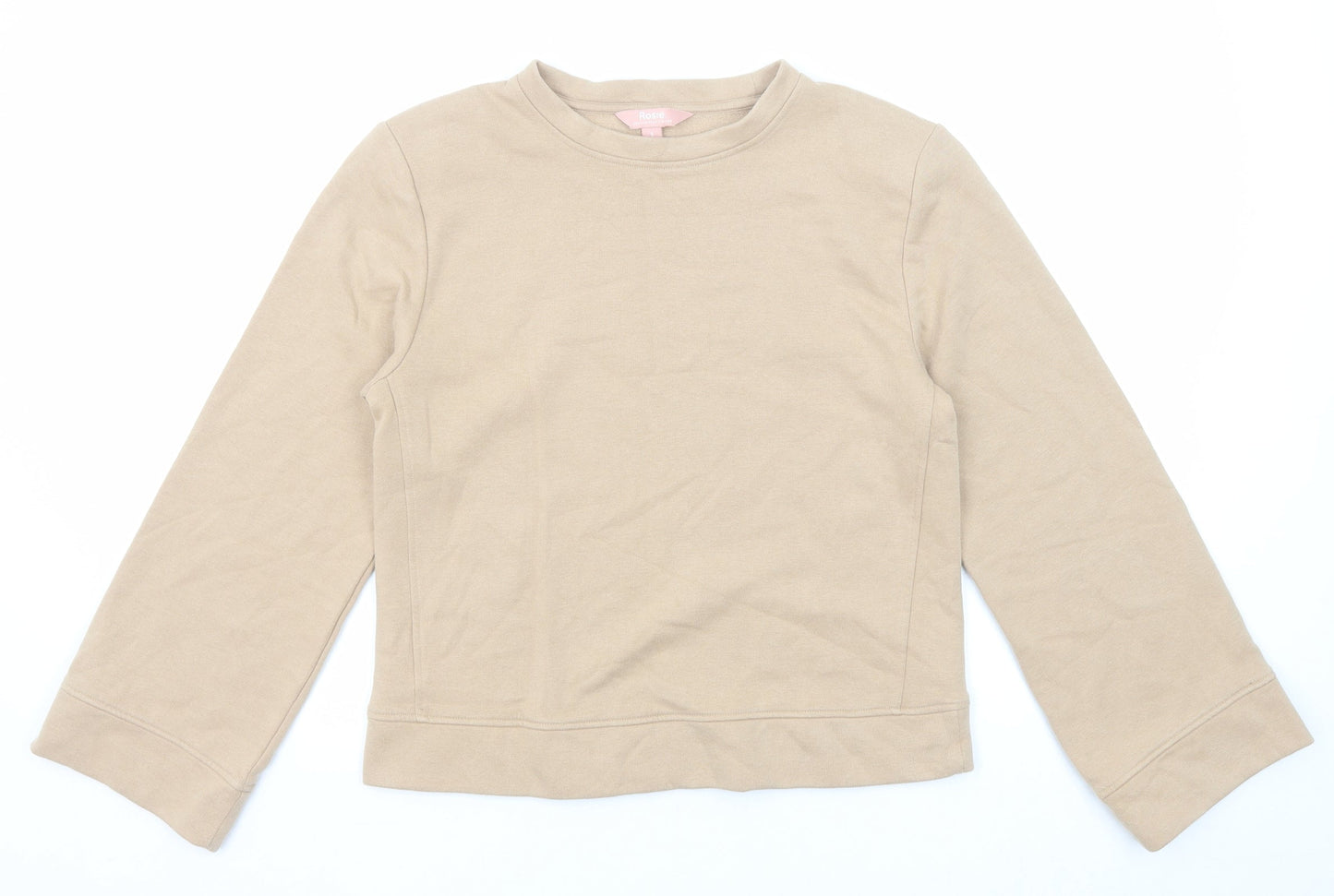 Marks and Spencer Womens Beige Cotton Pullover Sweatshirt Size S Pullover