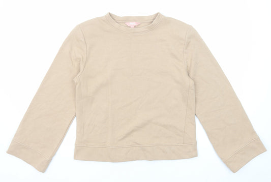 Marks and Spencer Womens Beige Cotton Pullover Sweatshirt Size S Pullover