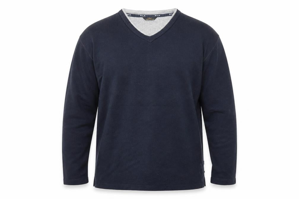 Marks and Spencer Mens Blue Viscose Pullover Sweatshirt Size L Push Lock