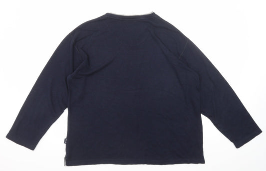 Marks and Spencer Mens Blue Viscose Pullover Sweatshirt Size L Push Lock