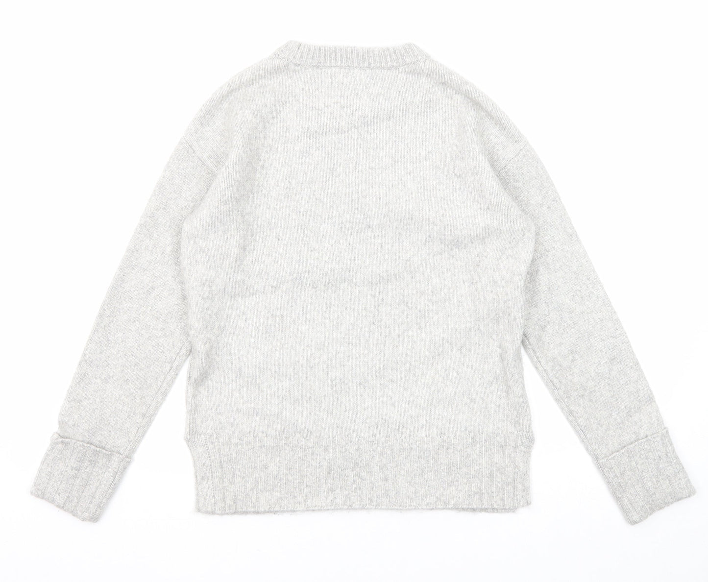 Marks and Spencer Womens Grey Crew Neck Polyester Pullover Jumper Size XS - Textured