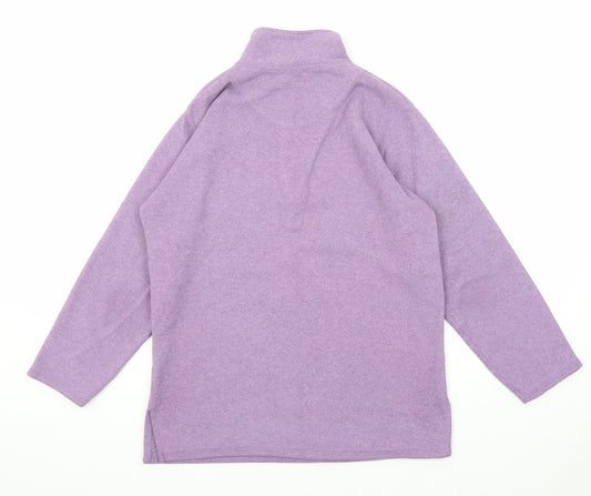 YS Collection Womens Purple Polyester Pullover Sweatshirt Size S Zip