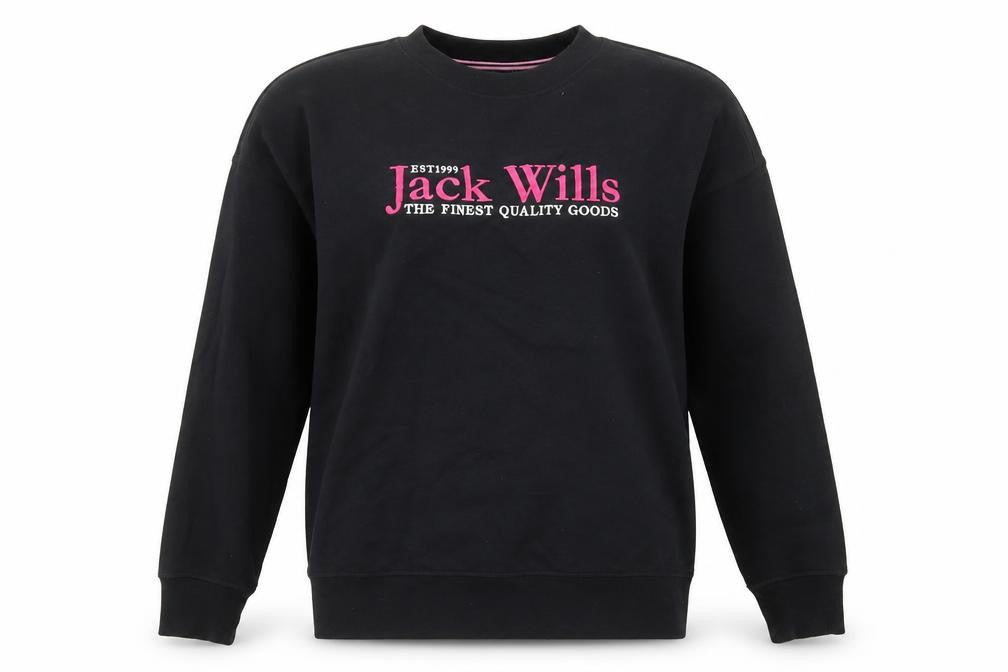 Womens UK 6 Regular Jack Wills Black Pullover Sweatshirt