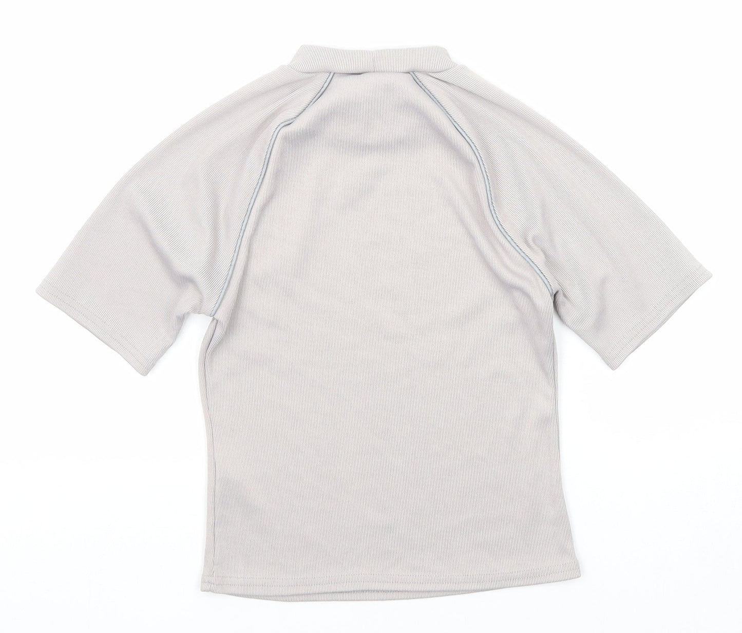 ASOS Womens Grey Polyester Basic T-Shirt Size 12 Mock Neck