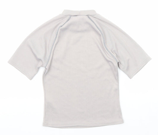 ASOS Womens Grey Polyester Basic T-Shirt Size 12 Mock Neck