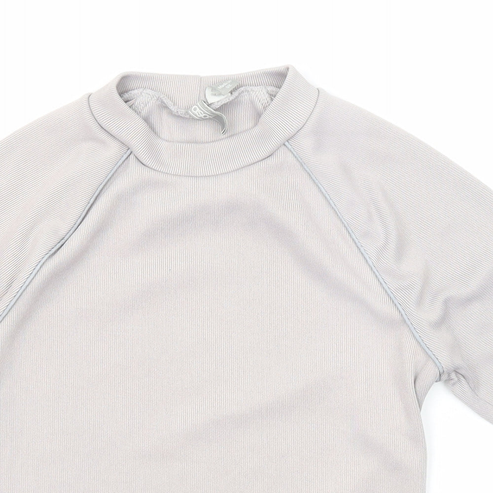ASOS Womens Grey Polyester Basic T-Shirt Size 12 Mock Neck